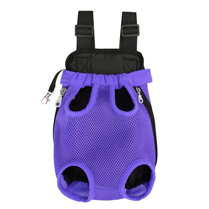 Portable Pet Backpack – Double-Shoulder Mesh Carrier Bag for Cats & Dogs, Front and Outdoor Travel Pet Bag.