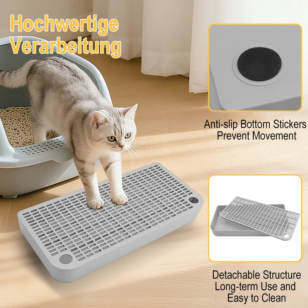 Anti-Spill Cat Litter Mat – Universal Litter-Trapping, Anti-Splash & Easy-to-Clean Removable Pad.