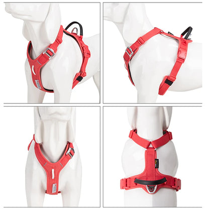 Adjustable Reflective No-Pull Pet Harness – Comfortable Nylon Dog Harness for Walking & Running Control for Small Dogs.