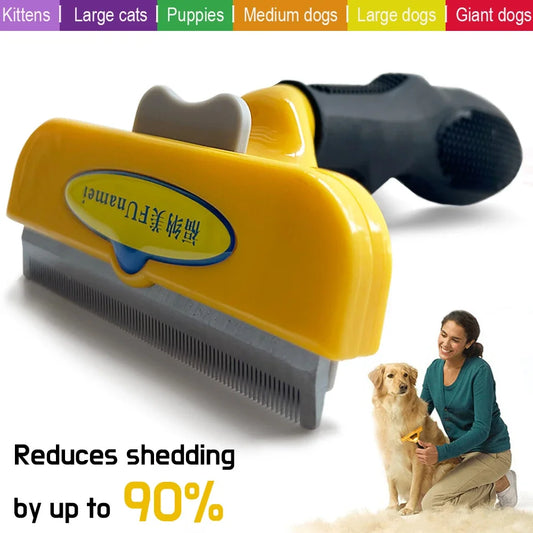 Pet Grooming Brush for Dogs & Cats – Hair Removal Comb with Gentle Massage Design for Shedding, Detangling & Everyday Grooming.