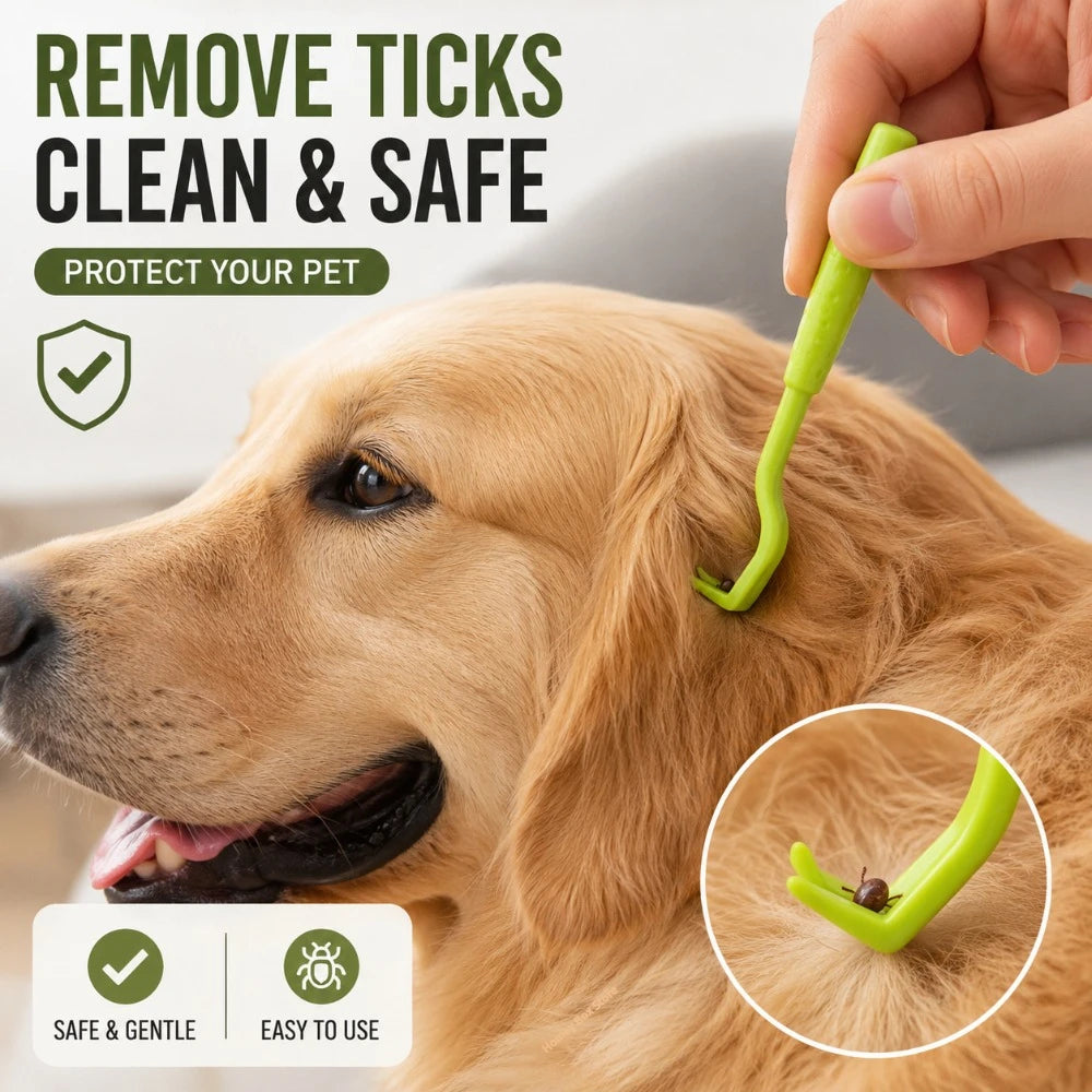 1/3PCS Tick & Flea Remover Tool Set – Portable Hook & Tweezer Extractor for Dogs & Cats, Practical Pet Grooming Accessory.