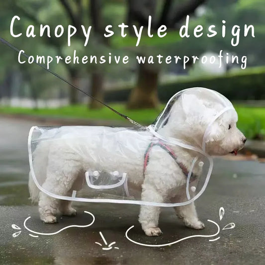 Transparent Waterproof Dog Raincoat – Hooded Pet Jacket for Outdoor Walks, Lightweight Protective Rain Gear for Dogs.