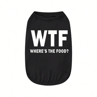 Exclusive Dog Tank Top – Cute “Where’s the Food?” Back Print Pet Shirt for Dogs, and Cats, Soft & Comfortable Everyday Wear