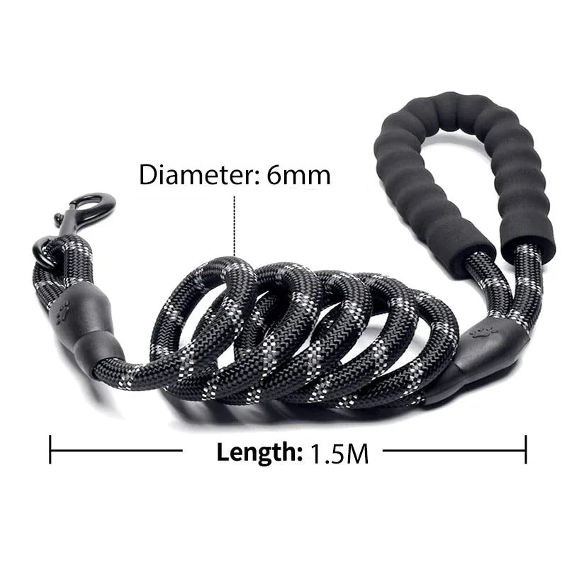 Strong Reflective Dog Leash – Durable Pull & Training Lead for Small, Medium & Large Dogs, Including Golden Retrievers.