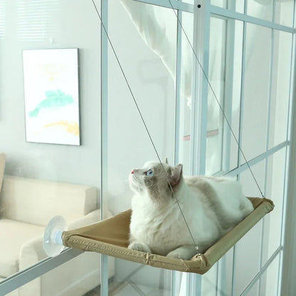 Pet Cat Hammock Aerial Hanging Cat Bed Cats Bed House Kitten Climbing Frame Sunny Window Seat Nest Bearing 20kg Pet Accessories.