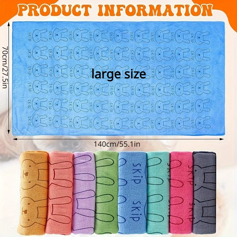 1PC Ultra-Fine Fiber Pet Bath Towel – Super Absorbent, Fast-Drying, Soft & Comfortable Grooming Towel for Small to Large Dogs & Cats