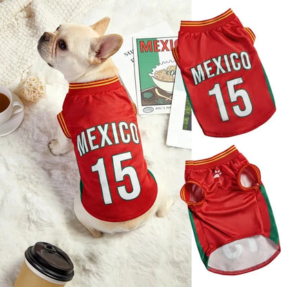 Dog Sports Jersey – Breathable Mesh Football & Basketball T-Shirt for Large Dogs, Puppies & Cats, Lightweight Summer Pet Clothing.