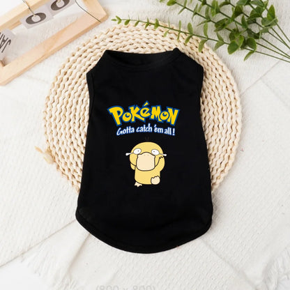 Cute Cartoon Animal Print Pet T-Shirt – Soft Comfortable Sleeveless Vest for Dogs & Cats.