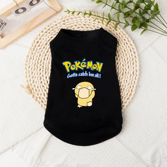 Cute Cartoon Animal Print Pet T-Shirt – Soft Comfortable Sleeveless Vest for Dogs & Cats.