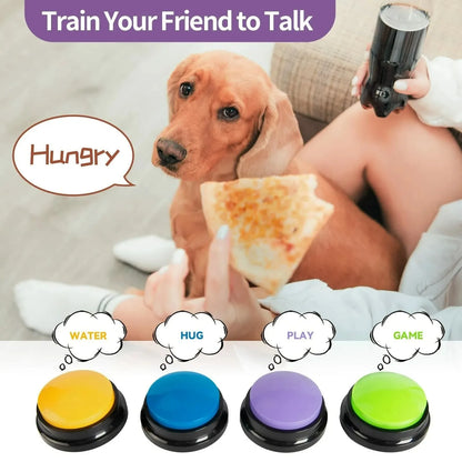 Dog & Cat Communication Buttons – Voice Recording Training Toy with 30-Second Playback, Fun Pet Buzzer Gift