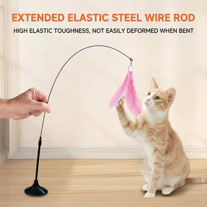 1PC Interactive Cat Teaser Wand – Feather & Bell Cat Toy for Indoor Cats, Fun Daily Exercise & Play Accessory.