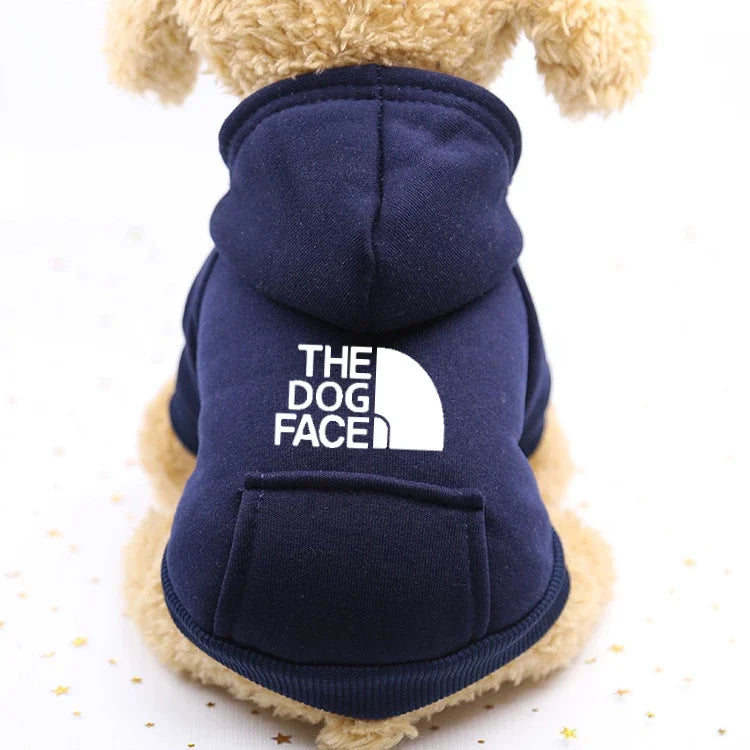 Autumn & Winter Pet Sweater – Sports Style Two-Legged Dog & Cat Outfit with Cowboy Pocket.