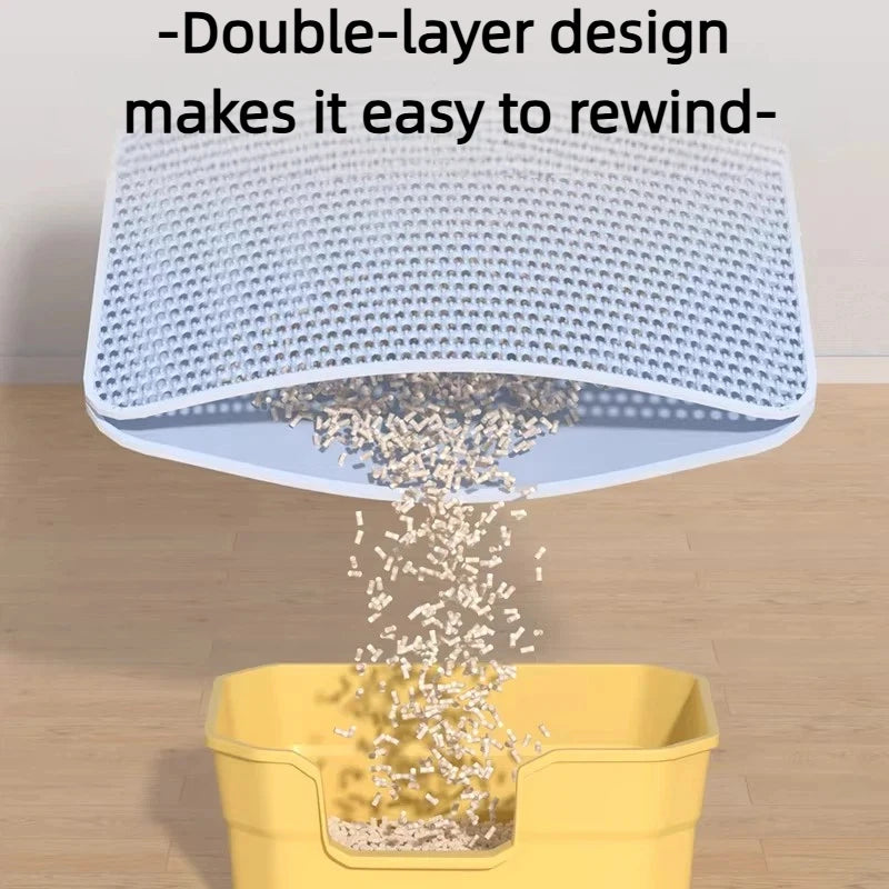 Extra-Large Cat Litter Mat, Heavy-Duty Waterproof, Double-Layer, Non-Slip, Washable Litter Trap Mat and Floor Protector for Cat Litter Boxes.