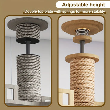ROMIROMI Premium 7-Tier Cat Tree Tower – Adjustable Floor-to-Ceiling Cat Condo with Natural Sisal Scratching Posts for Multiple Cats.