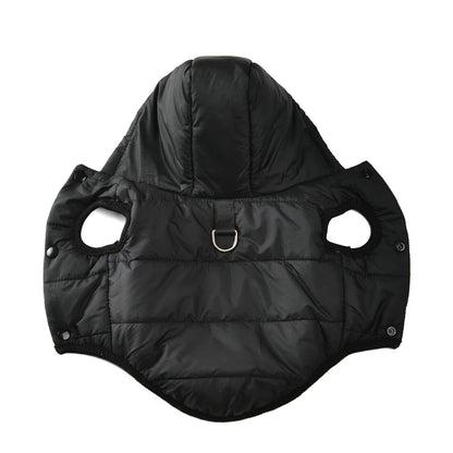 Warm Fleece Dog Hoodie Coat – Thick Cozy Winter Jacket with D-Ring for Small & Medium Dogs, Comfortable Puppy Parka Outfit.