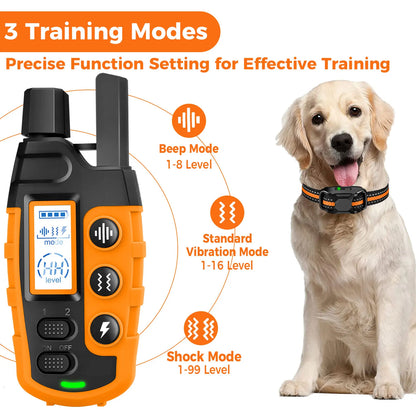 3300FT Remote Dog Training Collar – Waterproof Rechargeable Training Collar with Vibration & Static Stimulation for Dogs 5–120 lbs