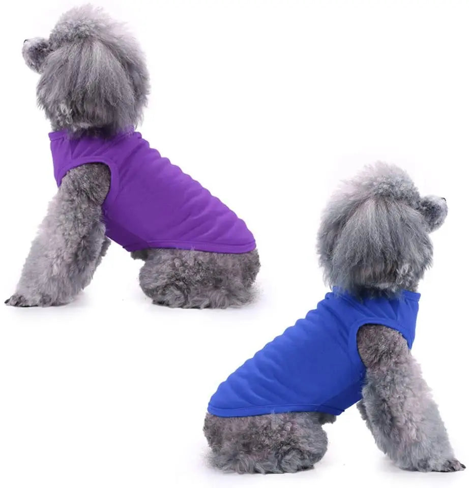 Blank Cotton Dog T-Shirt – Lightweight Summer Vest for Small, Medium & Large Dogs, Comfortable Pet Apparel Available in XS–3XL.