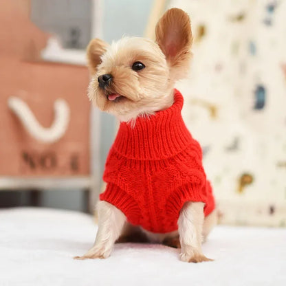 Knitted Dog Sweater – Warm Winter Pet Clothes for Chihuahuas, Yorkies, Puppies & Small to Medium Dogs.