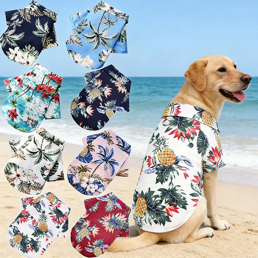Hawaiian Style Pet Shirt – Summer Beach Dog Clothes for Small & Medium Dogs, Puppies and Cats