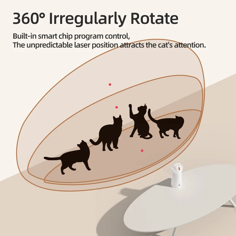 ROJECO Automatic Cat Laser Toy – Smart Interactive LED Laser Teaser for Indoor Cats, Kittens & Small Pets, Handheld Pet Play Accessory.
