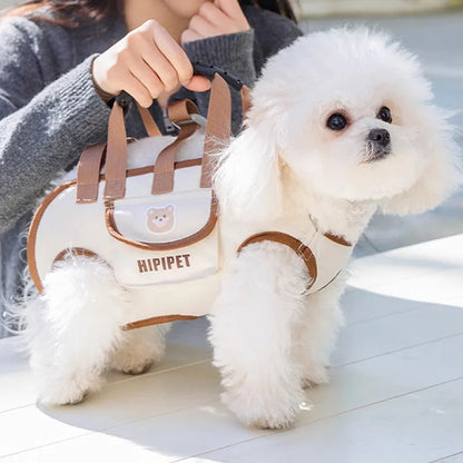 Portable Breathable Pet Backpack – Multifunctional Adjustable Dog & Cat Carrier with Built-In Traction Strap, Easy-to-Clean Travel Bag.