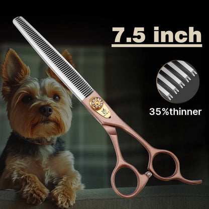Fenice High-grade 7.5inch JP440C Steel Specials pet grooming thinner scissors, thinning rate 35%.
