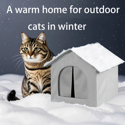 Waterproof Outdoor Cat & Dog House – Warm Foldable & Washable Winter Pet Shelter for Small Dogs, Puppies & Stray Cats