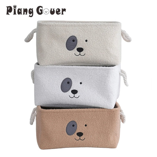 Plush Rectangular Pet Toy and Clothing Storage Basket.