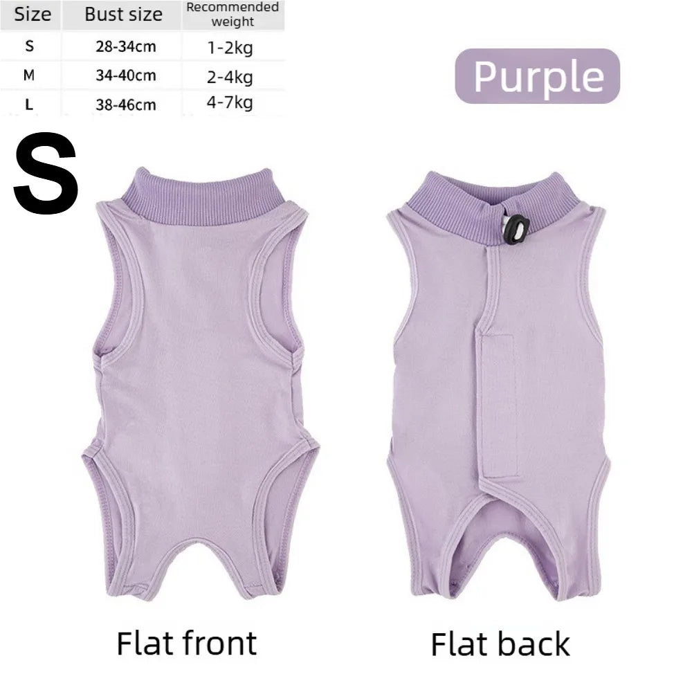 Cat Recovery Jumpsuit – Breathable Soft Anti-Licking Vest for Post-Surgery Wound Protection & Comfortable Recovery Care.