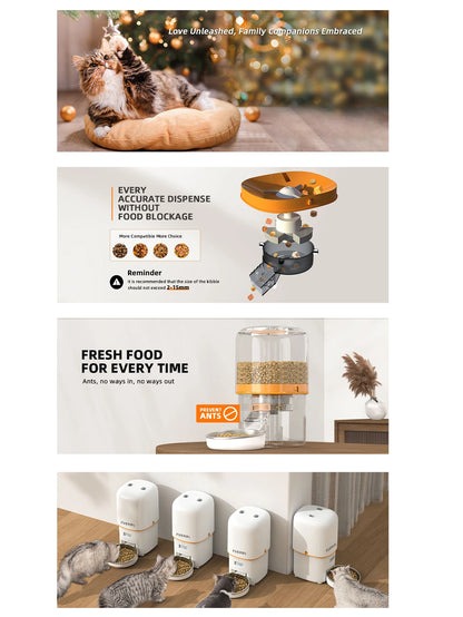 1080P HD Camera Smart Pet Feeder – 5G WiFi Automatic Kibble Dispenser with Tuya App Control for Cats & Dogs.