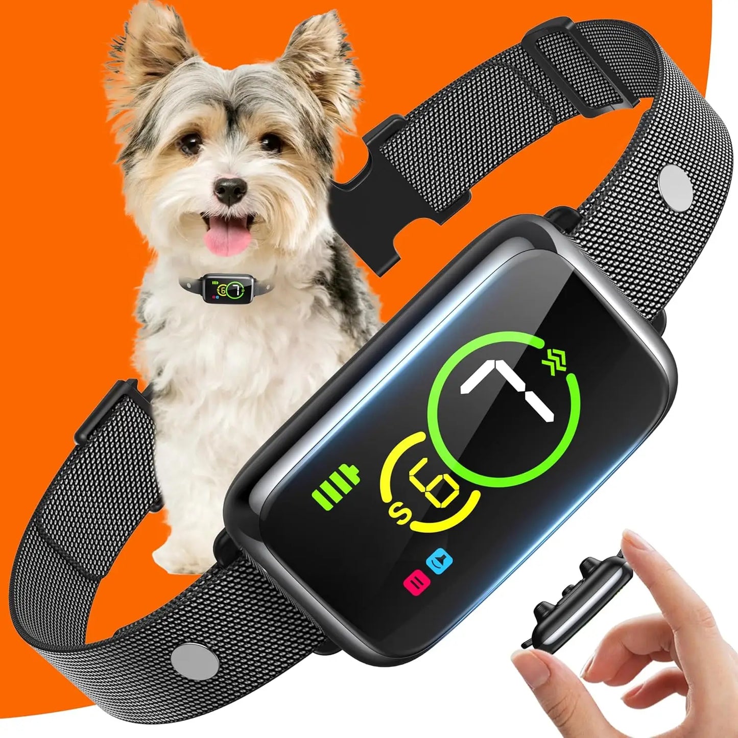 Smart Dog Bark Collar – Adjustable Anti-Barking Collar with Beep & Vibration Modes, 7 Sensitivity Levels for Small, Medium & Large Dogs.