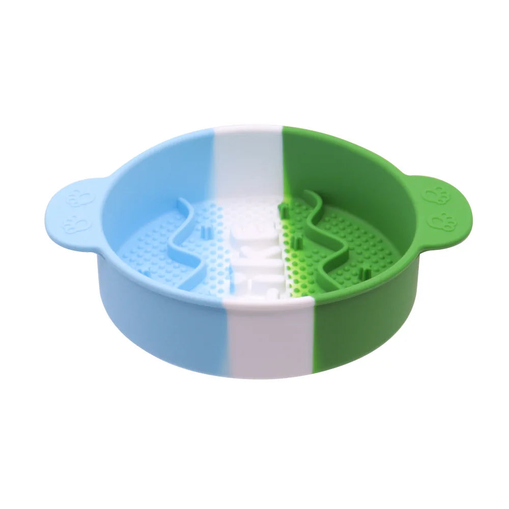 Pet Slow Feeder Bowl – Anti-Choking Non-Slip Silicone Food Bowl for Cats & Dogs, Durable Slow Eating Feeder Design.