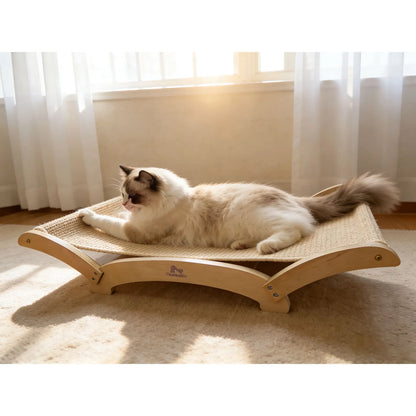 Sisal Cat Scratcher Bed – Durable Natural Cat Lounger & Sleeping Hammock Pad for Indoor Cats, Perfect for Scratching & Relaxing.
