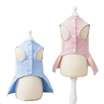 Angel Wing Dog Dress for Small Dogs – Sleeveless Summer Princess Sundress with D-Rings for Puppies