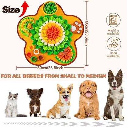 Pet Sniffing Mat – Interactive Dog Puzzle & Foraging Feeding Mat, Washable Foldable Training Toy for Dogs and Pets.