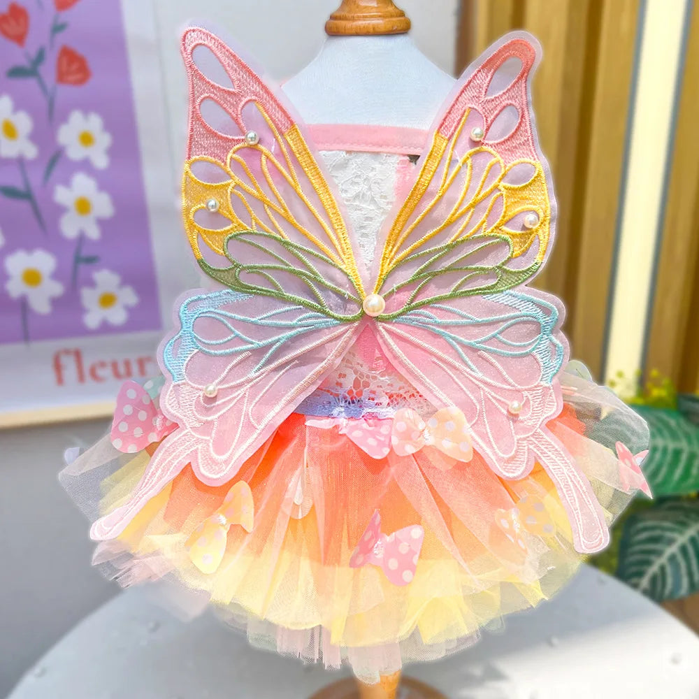 Luxury Dog Wedding & Prom Dress – Colorful Princess Party Costume for Dogs & Cats.