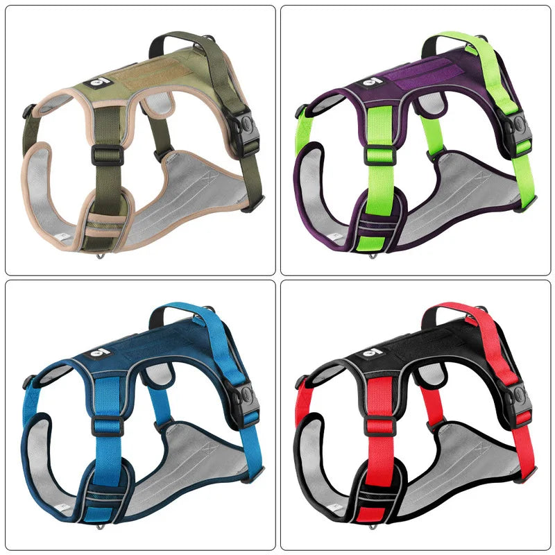 Reflective Tactical Dog Harness – 1680D Waterproof Oxford Vest for Medium & Large Dogs, Durable Outdoor Training & Walking Gear.