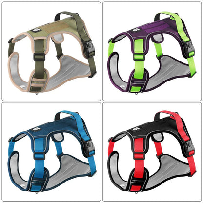 Reflective Tactical Dog Harness – 1680D Waterproof Oxford Vest for Medium & Large Dogs, Durable Outdoor Training & Walking Gear.