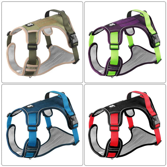 Reflective Tactical Dog Harness – 1680D Waterproof Oxford Vest for Medium & Large Dogs, Durable Outdoor Training & Walking Gear.
