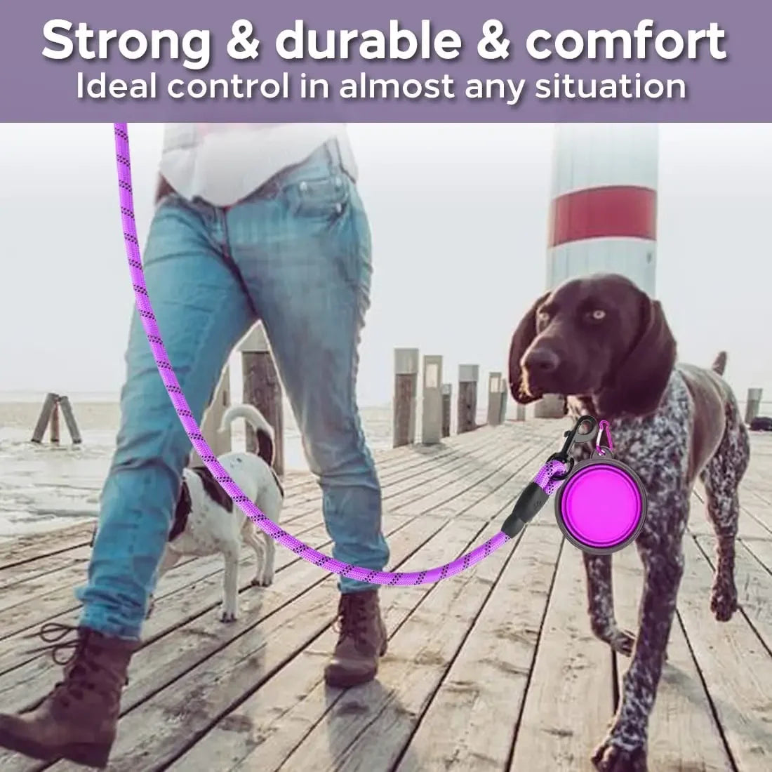 Strong Reflective Dog Leash – Durable Pull & Training Lead for Small, Medium & Large Dogs, Including Golden Retrievers.