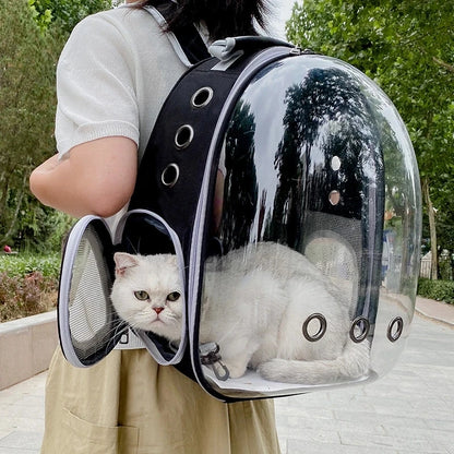 Space Capsule Pet Backpack – Breathable Transparent Carrier Bag for Cats & Dogs, Portable Puppy and Dog Travel Backpack.