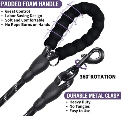 Strong Reflective Dog Leash – Durable Pull & Training Lead for Small, Medium & Large Dogs, Including Golden Retrievers.