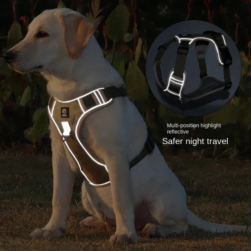 Reflective Tactical Dog Harness – 1680D Waterproof Oxford Vest for Medium & Large Dogs, Durable Outdoor Training & Walking Gear.