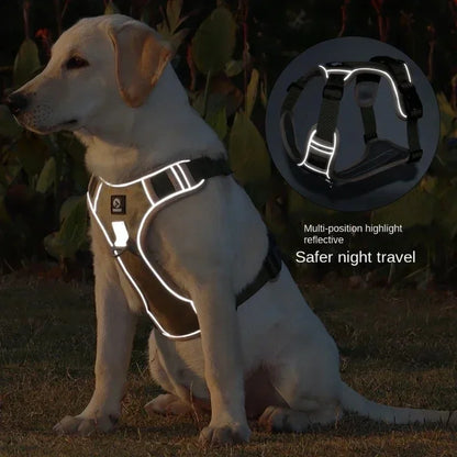 Reflective Tactical Dog Harness – 1680D Waterproof Oxford Vest for Medium & Large Dogs, Durable Outdoor Training & Walking Gear.