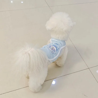 Sanrio Pet Cooling Shirt – Ice Silk Breathable Summer Vest for Small Dogs & Cats, Lightweight Anti-Shedding Cute Pet Clothing.