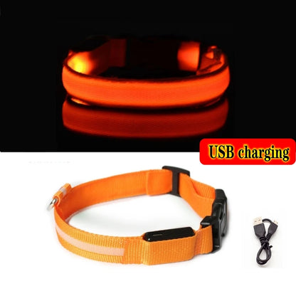 LED Dog Collar Light – USB Rechargeable Night Safety Anti-Lost Collar Accessory for Dogs & Puppies, Luminous Pet Walking Light.