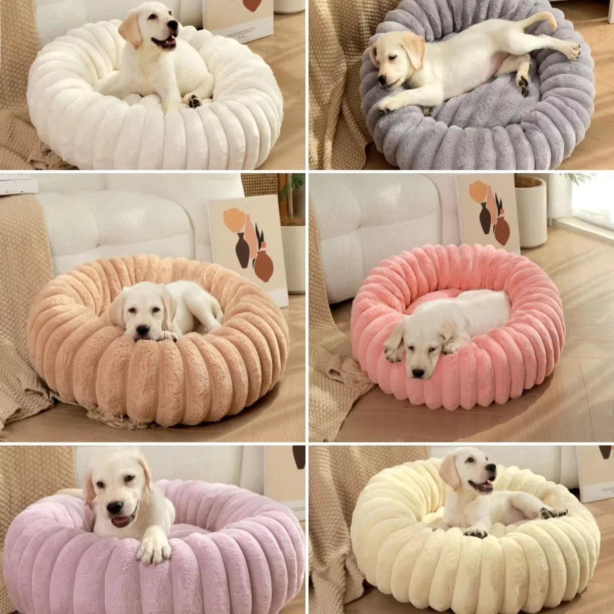 40–70cm Round Plush Pet Bed – Super Soft Warm Sleeping Bed for Cats & Medium Dogs
