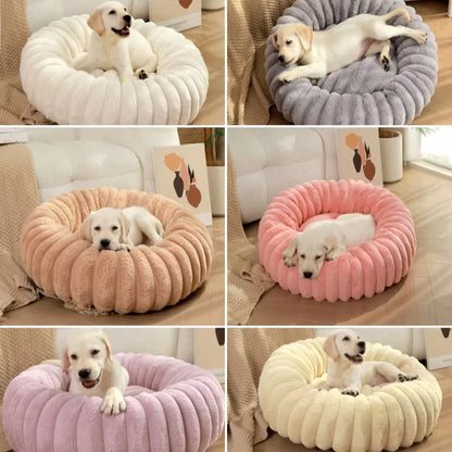 40–70cm Round Plush Pet Bed – Super Soft Warm Sleeping Bed for Cats & Medium Dogs