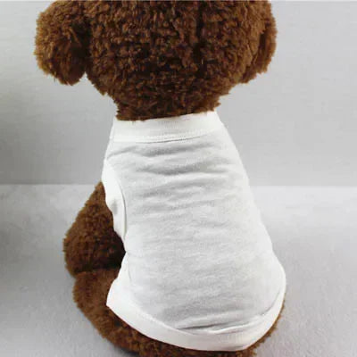 Pure Cotton Pet T-Shirt – Soft Lightweight Vest Shirt for Small, Medium & Large Dogs & Cats, Comfortable Everyday Clothing.