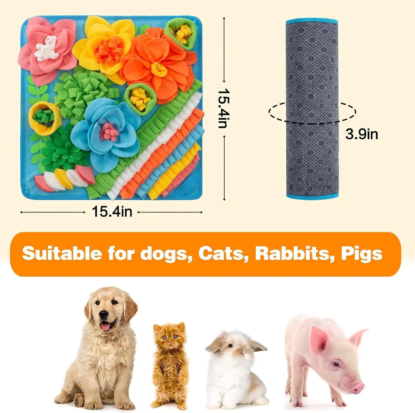 Pet Snuffle Mat – Interactive Dog Training & Slow Feeding Mat for Hidden Treats, Anti-Boredom & Anti-Choking Pet Toy.